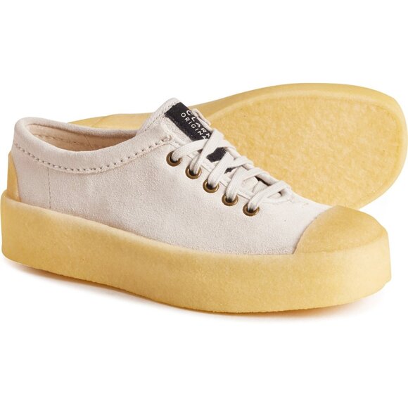 NEW Clarks Tor Hoop Sneakers - Suede For Women Off White Suede 563sn - Picture 1 of 6